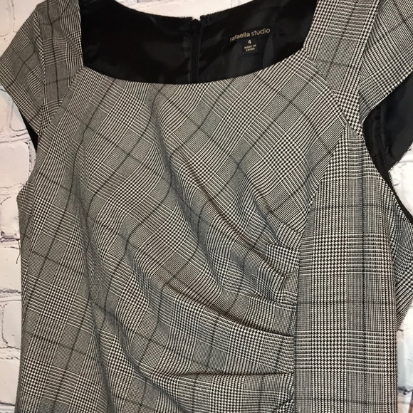 NWT Rafaella Size 4 Black &Cream Houndstooth Dress - Picture 8 of 12